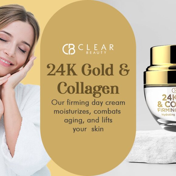 Clear Beauty 24K Gold & Collagen Daily Face Moisturizer - Korean Beauty Product! - Picture 10 of 12